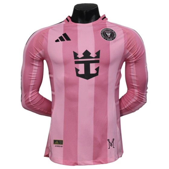 Inter Miami CF Home Pink Soccer Jersey Player Version Shirt Long sleeve 2025-26